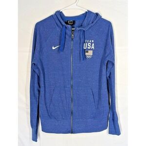 Nike Team USA Olympics Hoodie Womens Medium Blue Full Zip Zip Up Jacket